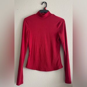 SHEIN Size Medium mock neck ribbed long-sleeve shirt